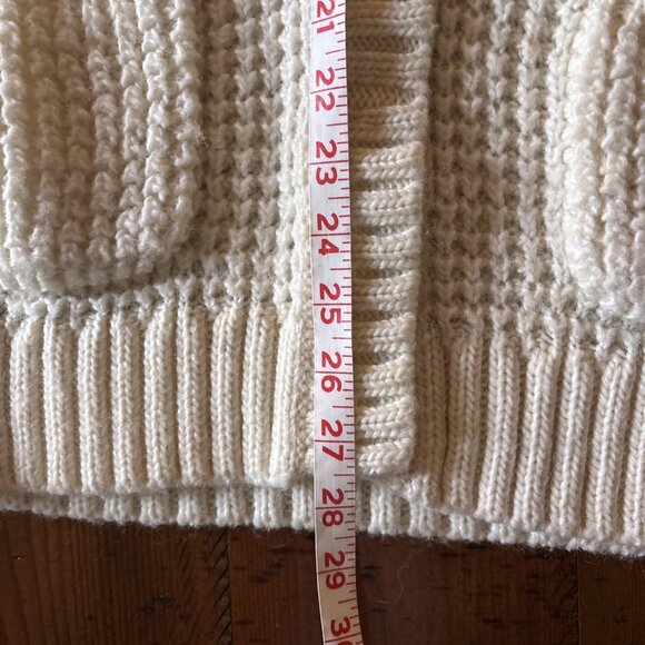 Ann Taylor Loft Petite Bulky Ivory Short Sleeve Cardigan Size PL Wool Blend - Picture 7 of 8